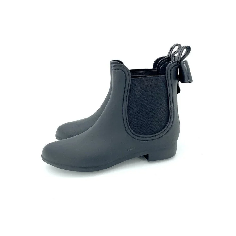Catherine Malandrino Boots Matte Bow Chelsea Rain Rubber Boots SZ 8 NEW